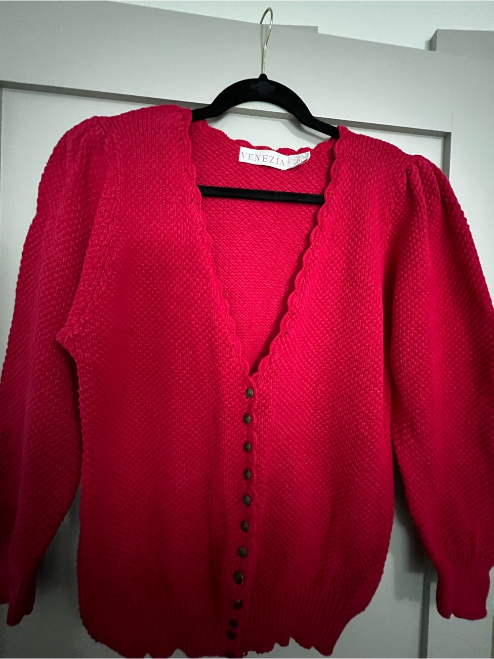 Vintage Y2K Chunky Red Cardigan Sweater